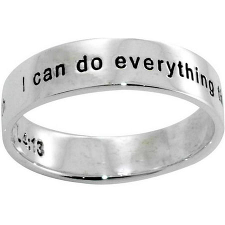 Ring-Philippians 4:13-Style 495-(Sterling Silver)-Size 5
