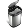 thumbnail image 3 of Nine Stars Automatic Bathroom Trash Can, 3 Gallon Stainless Steel, Motion Sensor Hands-Free Soft-Close Lid Garbage Bin, Silver, 3 of 8