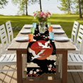 thumbnail image 4 of Table Runners 72 Inches Long Dress Scarves, Japanese Style Farmhouse Kitchen/Dining Table Runner, Coffee Tablerunners, Modern Cranes Cherry Flower Wave Red Brown 18x72 Inch, 4 of 9