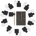 thumbnail image 1 of 20 Pieces Pen Loop Holder and Pen Clip Set, Include Self-Adhesive Notebook Pen Loop Holder Leather Pen Elastic Loop and 10 Stainless Steel Pencil Clip for Notebook Journal Planner Tablet Case Calendar, 1 of 7