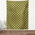 thumbnail image 4 of Ambesonne Buffalo Plaid Fabric by the Yard Upholstery, Abstract Lumberjack, 2 Yards, Earth Yellow Dark Grey, 4 of 5