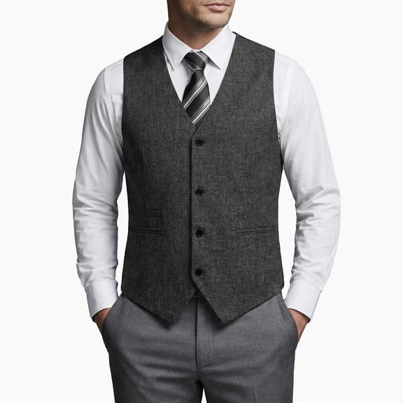 COOFANDY Men's Slim Fit Casual Sleeveless Buttoned Suit Vest