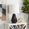 thumbnail image 2 of DecMode 26" Black Table Lamp with White Linen Shade, 2 of 9