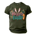 thumbnail image 2 of ibuvkizy Graphic T Shirts for Men Easter Bunny Printed Short Sleeve Shirt,Men's Casual Short Sleeve Easter Print Crew-neck Top Green,XL, 2 of 4