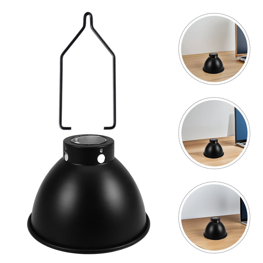 OUNONA Efficient Reptile Heat Lamp Dome, Black Metal, for Terrarium Use