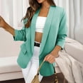 thumbnail image 6 of Baqcunre Winter Coats For Women Ladies' Solid Color Casual Long Sleeve Front Office Jacket With Pocket Tops For Women 2023 Blazers For Women Mint Green L, 6 of 8