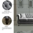 thumbnail image 5 of 80" Chesterfield Sofa, Teddy Button Tufted Upholstered 3 Seater Sofa Couch with Rolled Arms and Nailhead Modern Accent Sofa with 2 Pillows for Living Room Bedroom Office, Grey, 5 of 7