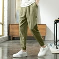 thumbnail image 4 of JIA JIA SHUANG Casual Pants for Men Lightweight Elastic Waist Drawstring Trousers Soft Comfort Cinch Bottoms Pants with Pockets, 4 of 5