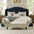 thumbnail image 4 of Jennifer Taylor Home Alma Tufted Flared Arm Entryway Bench, Taupe Polyester, 4 of 11