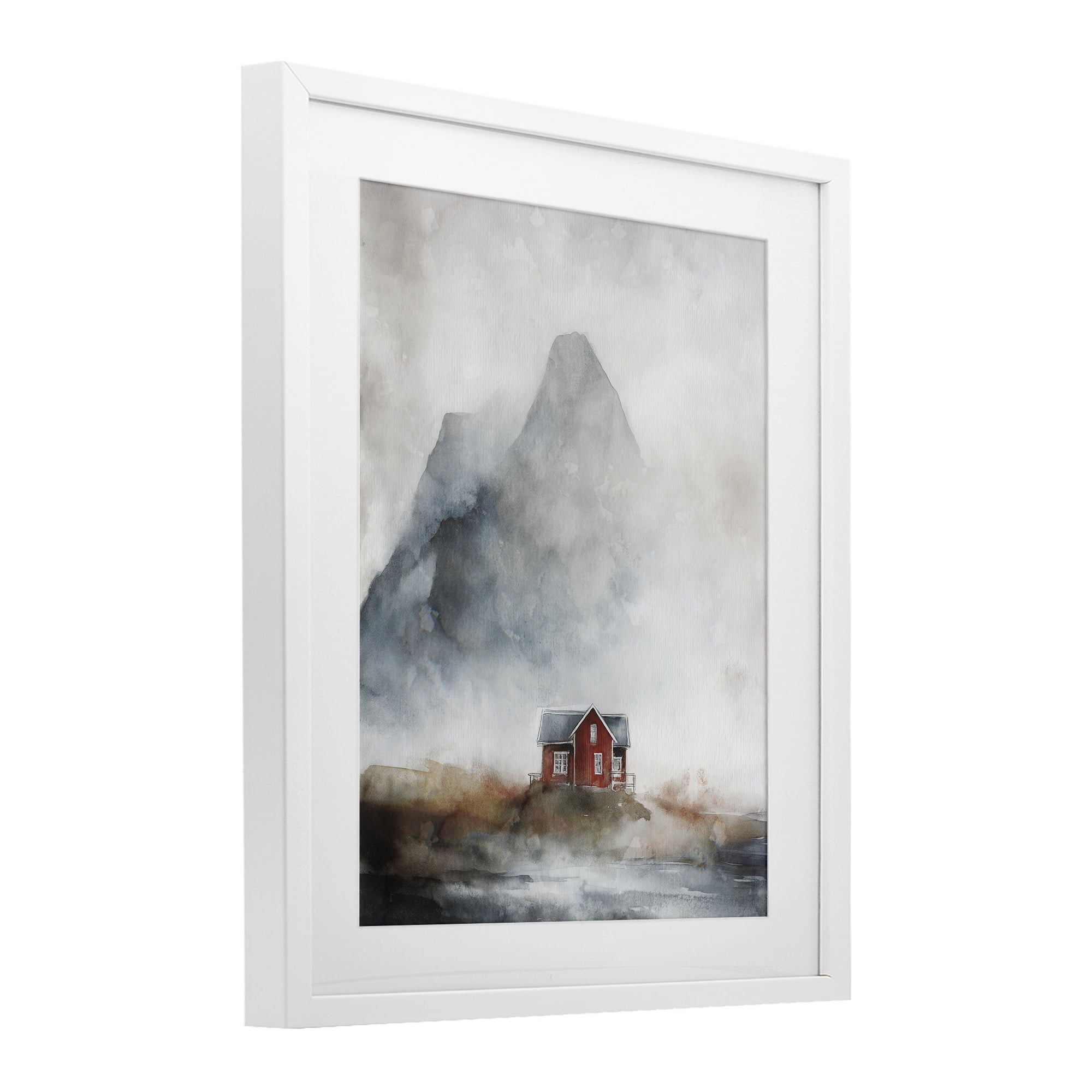 Stupell Industries Foggy Hugged Hut White Framed Print Under Glass, design by Svetlana Aleynikova