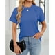 thumbnail image 5 of mfyjkho Tops Para Salir Para Mujer, Camiseta De Verano Para Mujer, Color Liso, Cuello Redondo, Rayas, Manga Corta, Con Abertura Hacia Afuera Tops Para Hacer Ejercicio Para Mujer L, 5 of 7