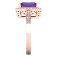 thumbnail image 3 of Halo Engagement Ring for Women - 2.78ct Natural Amethyst in 14K Rose Gold Promise Ring, 3 of 6