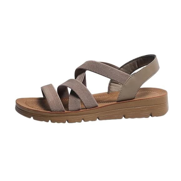 Women's Summer Retro Platform Sandals PU Upper Slip on Lightweight Comfortable for Women Girls Daily Casual Beach Outdoor Wear