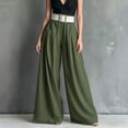 thumbnail image 5 of SAWOBUUN Women High Waist Wide Leg Pants with Belt Pleated Flowy Palazzo Elegant Casual Pants with Pockets, 5 of 5
