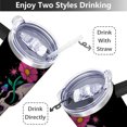 thumbnail image 3 of Skull and Flower Stainless Steel Insulated Mug with Lid and Handle, 40oz, 3 of 4