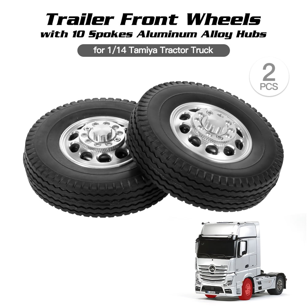 1 Pcs 1:14 RC Rubber Tires For Tamiya Tractor Trailer Mover Truck King Hauler 