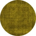 thumbnail image 1 of Ahgly Company Indoor Round Abstract Yellow Modern Area Rugs, 7' Round, 1 of 4