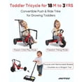 thumbnail image 2 of Triciclo Ride-On Toy RIDYEE 2 en 1 para niños pequeños, rojo, 2 of 7