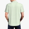 thumbnail image 5 of Vsdgher Green Checkboard Print Men's Short Sleeve Stretch Polo Shirt, Moisture-Wicking Performance Polo Shirt, 5 of 8