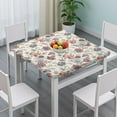 thumbnail image 3 of Waterproof Floral Square Tablecloth with Elastic Edge Design, Wrinkle-Free Polyester Material Designed for 36x36 Inch Tables, Perfect for Indoor and Outdoor Use, 3 of 6