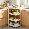 thumbnail image 6 of Eolstice Freestanding White 4-Tier Plastic Storage Shelf, Multipurpose Organizer Rack, Indoor Household Kitchen Bathroom Utility Storage Unit, 6 of 6