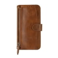 thumbnail image 5 of Purse Cover for iPhone XS/X, Zipper Design Shock-Absorbtion Folio Cover, with Kickstand Card Slots Magnetic Wrist Strap Flip Case for iPhone XS/X (5.8 Inch),Brown, 5 of 9