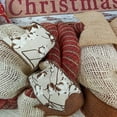 thumbnail image 3 of Farmhouse Christmas Wreath - Country Burlap Front Door Decor - White Red Beige Jute Maroon, 3 of 5