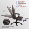 thumbnail image 7 of Dowinx Gaming Chair Office Chair, Vintage Computer Chair Massage PU Leather Gamer Chairs with Footrest Brown, 7 of 7