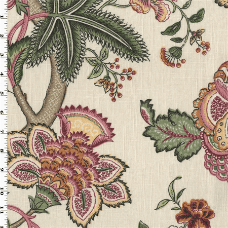Fuchsia Multi P Kaufmann Floral Print Home Decorating Fabric