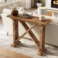 thumbnail image 4 of Finmind Solid Wood Console Table, 41.3" Farmhouse Narrow Entryway Table for Living Room, Brown, 4 of 8