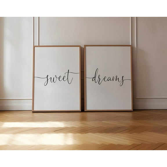 PosterArt Sweet Dreams Print Set: Minimalist Typography Bedroom Wall Art, Size 8x12 UNFFRAMED