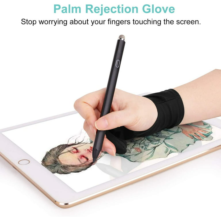 Artist Gloves 2 Pack - Palm Rejection Gloves with Two Fingers for