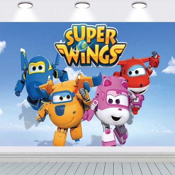 Super Wings Background Wall Decor Taspestry Post Banner Backdrop Party Supplies