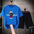 thumbnail image 6 of Shirts Shorts Suit Man Oversized Clothing Summer Tracksuit Casual Streetwear Korea Style Bear Cotton Mens T-Shirt Sets, 6 of 7