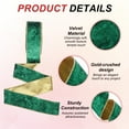 thumbnail image 3 of Uxcell Velvet Wired Ribbon, Velvety Gold Crushed Ribbons Double Faced Gift Wrapping Binding for Crafts Chrismas Tree Decoration Dark Green, 3 of 7
