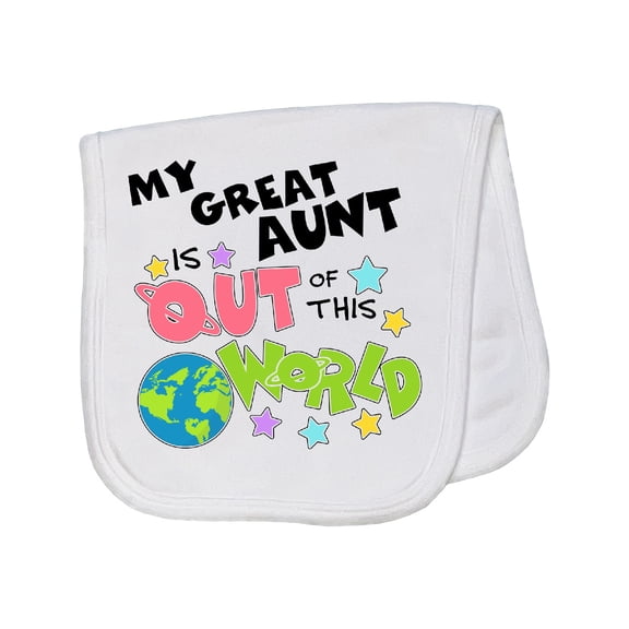 Inktastic My Great Aunt is out of This World Baby Burp Cloth