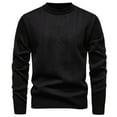thumbnail image 2 of Dolkfu Casual Sweaters for Men Trendy Cable Knit Black Sweater Knit Solid Mens Slim Fit Pullovers 2XL, 2 of 4