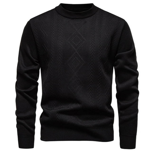 LIaqionyy Chandail pour Hommes Grande Taille Col Rond Tricot Manches Longues Hauts Chauds Automne Hiver Chandails