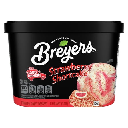 Breyers Strawberry Shortcake Ice Cream, 48 oz. Tub (Pack of 6)