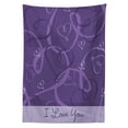 thumbnail image 3 of Ambesonne Romantic Tablecloth Rectangular Table Cover, Indigo Purple Hearts, 52"x70", Eggplant Purple, 3 of 4