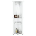 thumbnail image 4 of Modern White Freestanding Bar Cabinet with Mirrored Back and Glass Rack for Entertaining Guests, 4 of 4