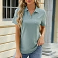 thumbnail image 3 of Babysbule Blouses for Women Fashion Women's Short Sleeve V-Neck Solid Tops Casual Elastic V-neck Comfy Blouse, 3 of 4
