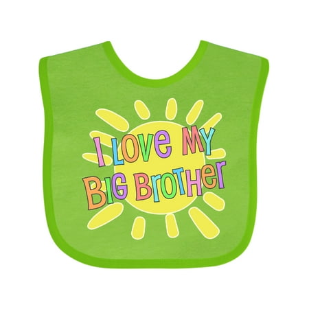 

Inktastic I Love My Big Brother- Sun and Rainbow Letters Boys or Girls Baby Bib