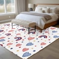 thumbnail image 5 of Red Blue Rainbows Washable Area Rug 5 x 7 ft Independence Day Patriotic Yellow Stars Love Heart , Soft Non Slip Rugs Stain Repellent Indoor Felt Carpet for Living Dining Room Bedroom Home Office, 5 of 9