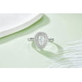 thumbnail image 4 of Classic 1Carat Pear Cut Moissanite Pave Diamond Engagement Ring In 18K White Gold Plating Over Silver, 4 of 5