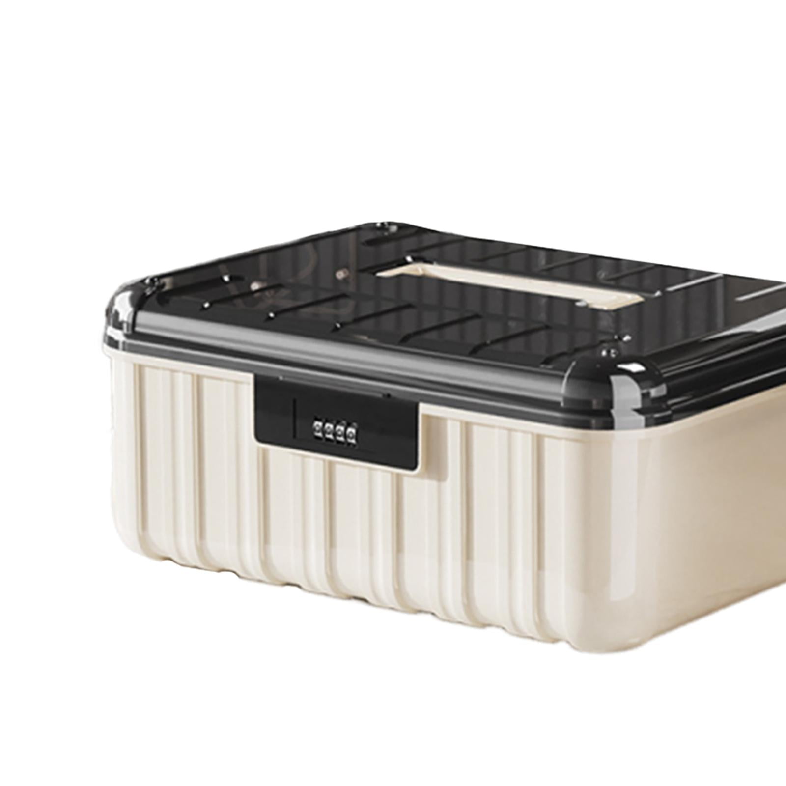 Fiocias Lockable Storage Bin Password Lock Storage Box Compartment Kids Toy Storage Case 36.2x28.5x15.8cm