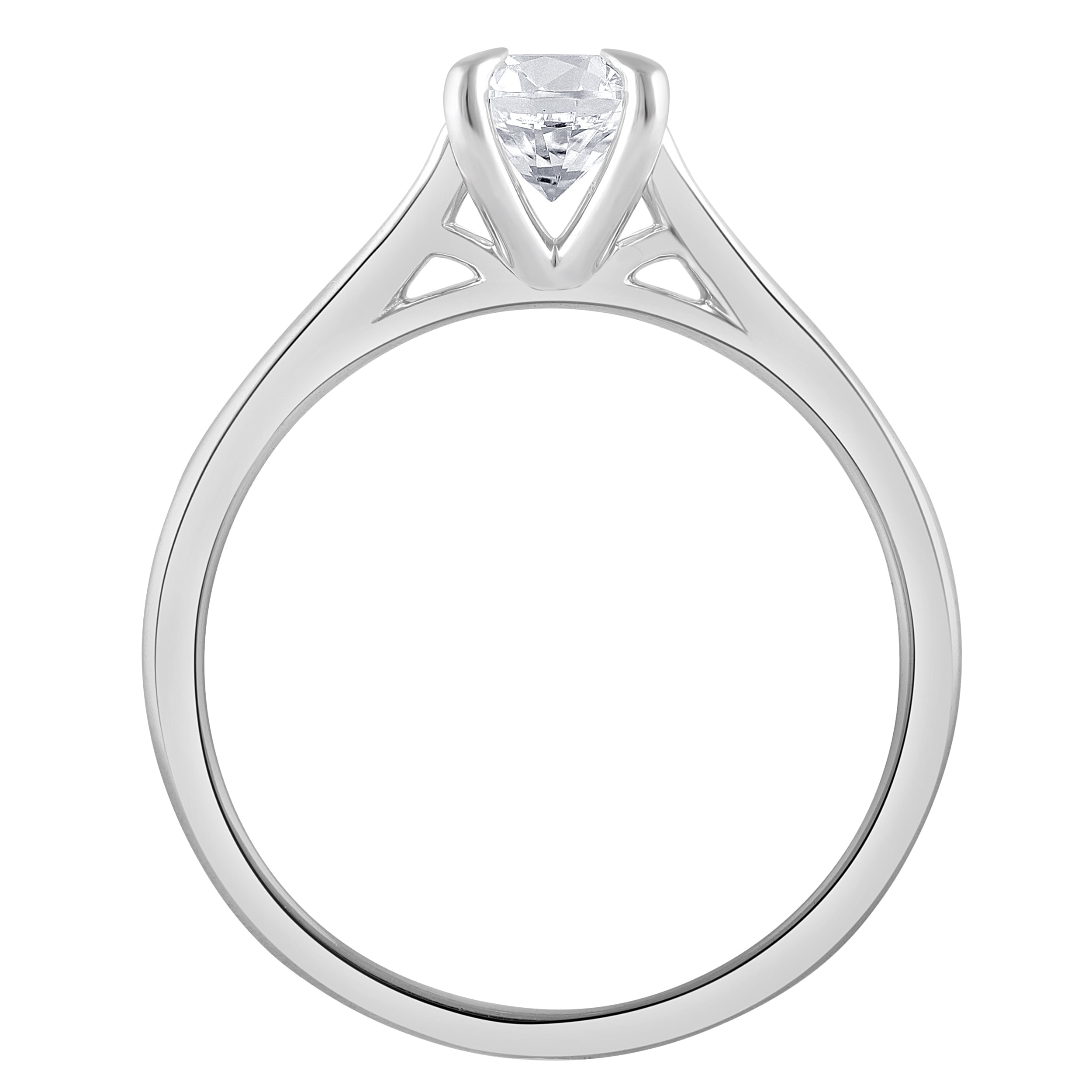 Unique Moments 3/4 Ct Round Lab Grown Diamond Solitaire Engagement Ring in 10K White Gold for Women (J, SI-I1)