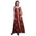 thumbnail image 1 of Bimba Floral Women V Neck Sleeveless Front Slit Casual Maxi Printed BohoÂ&nbsp;Dress-Medium, 1 of 5