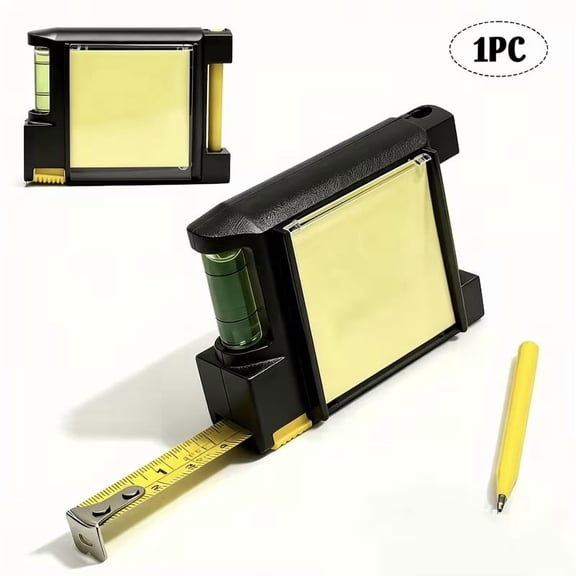 4-in-1 Tape Measure with Spirit Level, Stickers & Pens for DIY