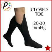 Presadee Original Closed Toe 20-30 mmHg Firm Compression Leg Calf Zipper Socks